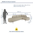 Ver imagem 6 de Sofá de Canto Luna Orgânico 265cm para Sala de Estar