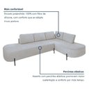Ver mais imagens de Sofá Canto Orgânico 4 Lugares Bouclé Gelo Luna 272cm Yescasa