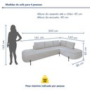 Ver imagem 6 de Sofá de Canto Luna Orgânico 265cm para Sala de Estar Yescasa