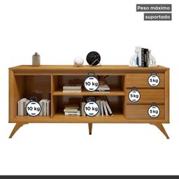 Conjunto Sala de Jantar 100% MDF com Buffet e Cristaleira Reflecta Pés em Madeira Maciça Elegance - 4