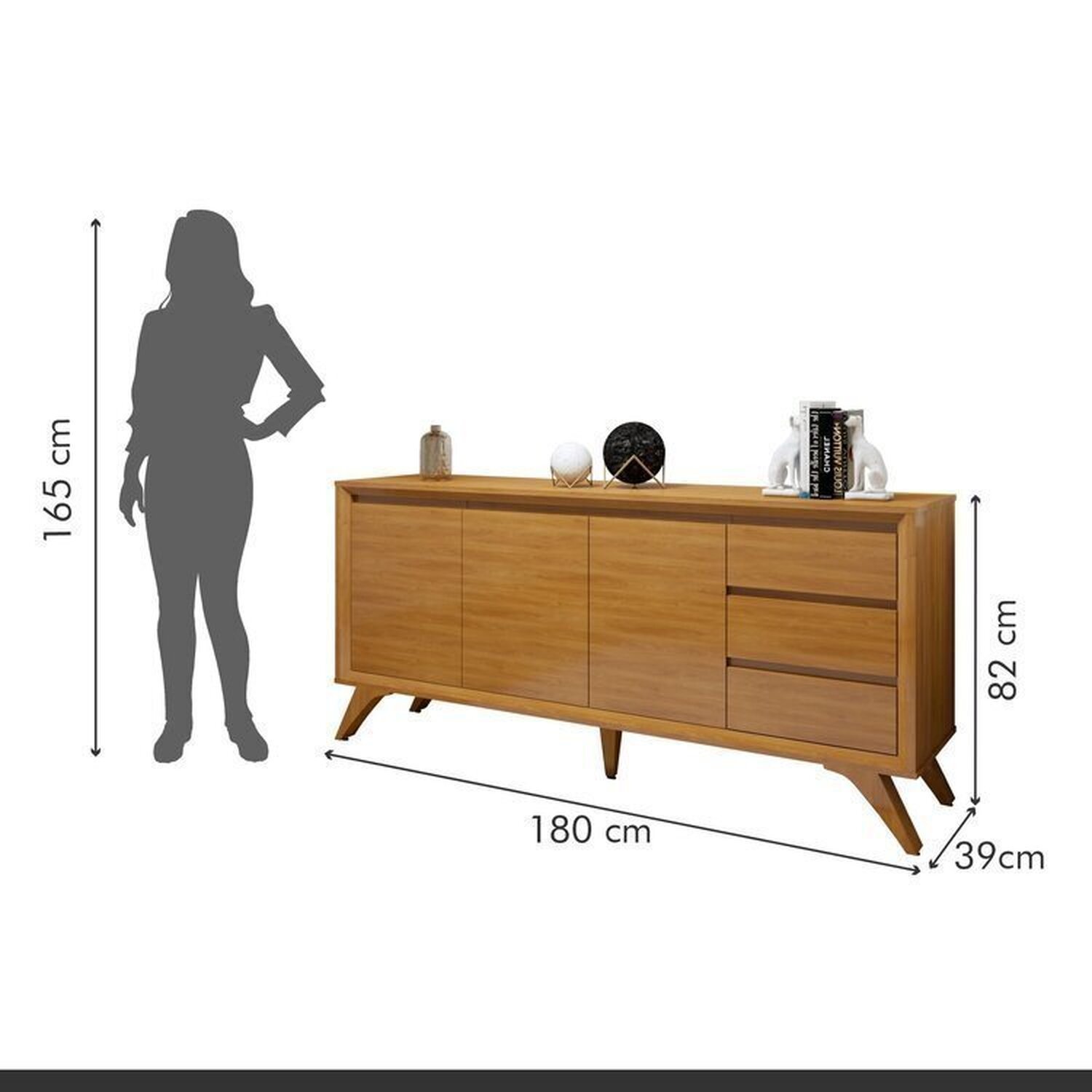 Conjunto Sala de Jantar 100% MDF com Buffet e Cristaleira Reflecta Pés em Madeira Maciça Elegance - 11