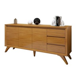 Conjunto Sala de Jantar 100% MDF com Buffet e Cristaleira Reflecta Pés em Madeira Maciça Elegance - 8