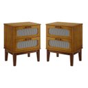 Ver imagem 1 de Kit Duas Mesas de Cabeceira Linha Santorini 45cm:nature