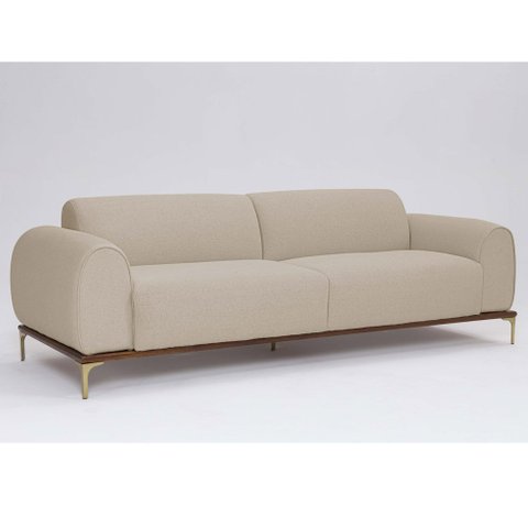 Sofá 3 Lugares Tóquio D07 230cm Linho Marfim - D’Rossi
