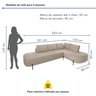 Sofá de Canto Luna Orgânico 265cm para Sala de Estar - 6