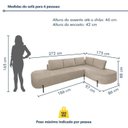 Ver imagem 4 de Sofá Canto Orgânico 4 Lugares Bouclé Bege Luna 272cm Yescasa