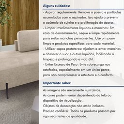 Sofá de Canto Luna Orgânico 265cm para Sala de Estar Yescasa - 4