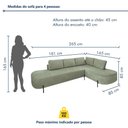 Ver imagem 4 de Sofá Canto Orgânico 4 Lugares Bouclé Verde Luna 265cm Yescasa