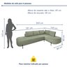 Sofá de Canto Luna Orgânico 265cm para Sala de Estar - 6