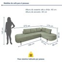 Ver imagem 4 de Sofá Canto Orgânico 4 Lugares Bouclé Verde Luna 272cm Yescasa