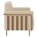 Ver imagem 5 de Poltrona Decorativa para Sala de Estar 79cm Pés Aço Delarma M22 Linho Champanhe - Mpozenato