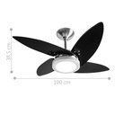 Ver imagem 2 de Ventilador Led Paris Escovado 4 Pás Pretas 220v e Controle