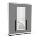 Ver imagem 3 de Guarda Roupa Solteiro 4 Portas 160cm com Espelho Madrid Politorno Móveis