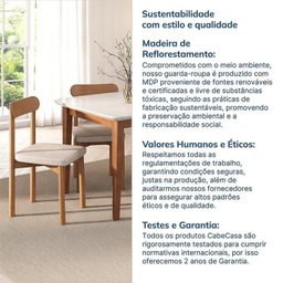 Kit Mesa de Jantar Tangará 95cm e 4 Cadeiras Pitanga CabeCasa MadeiraMadeira - 9