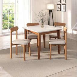 Kit Mesa de Jantar Tangará 95cm e 4 Cadeiras Pitanga CabeCasa MadeiraMadeira - 1