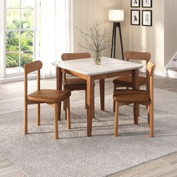 Kit Mesa de Jantar Tangará 95cm e 4 Cadeiras Pitanga CabeCasa MadeiraMadeira - 1