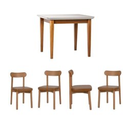 Kit Mesa de Jantar Tangará 95cm e 4 Cadeiras Pitanga CabeCasa MadeiraMadeira - 2