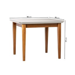 Kit Mesa de Jantar Tangará 95cm e 4 Cadeiras Pitanga CabeCasa MadeiraMadeira - 4
