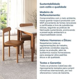 Kit Mesa de Jantar Tangará 95cm e 4 Cadeiras Pitanga CabeCasa MadeiraMadeira - 9