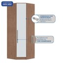 Ver imagem 5 de Guarda-Roupa Canto Oblíquo 1 Porta 100% MDF Requinte+ Marrom/Macadâmia/Branco Line
