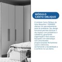 Ver mais imagens de Guarda-Roupa Canto Oblíquo 1 Porta 100% MDF Requinte+ Marrom/Macadâmia/Branco Line