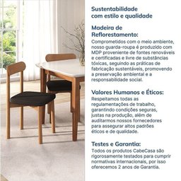 Kit Mesa de Jantar Tangará 95cm e 4 Cadeiras Pitanga CabeCasa MadeiraMadeira - 9