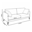 Ver imagem 4 de Sofá Sala de Estar Atena Fixo Pés de Ferro 214cm 3 Lugares Linho Off White M1 - Monari Design