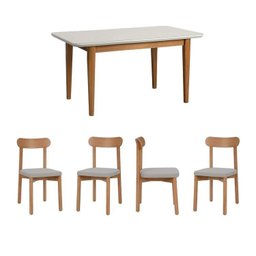 Kit Mesa de Jantar Tangará 130cm e 4 Cadeiras Pitanga Cabecasa Madeiramadeira - 2