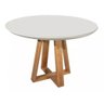 Mesa Jantar Redonda Laqueada Pirâmide 100cm Diâmetro Tampo Mdf e Vidro Off **somente a Mesa** - 2