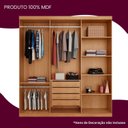 Ver imagem 4 de Guarda-Roupa Casal 100% MDF 3 Portas de Correr 4 Gavetas 6 Prat c/ Pés e Espelho Chile Marrom/Mar