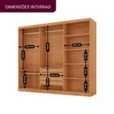 Ver imagem 5 de Guarda-Roupa Casal 100% MDF 3 Portas de Correr 4 Gavetas 6 Prat c/ Pés e Espelho Chile Marrom/Mar