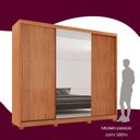 Ver imagem 6 de Guarda-Roupa Casal 100% MDF 3 Portas de Correr 4 Gavetas 6 Prat c/ Pés e Espelho Chile Marrom/Mar
