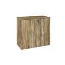 Ver imagem 3 de Armário Baixo com 2 Portas 75x80x42cm Marrom/Carvalho/Branco