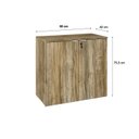 Ver imagem 4 de Armário Baixo com 2 Portas 75x80x42cm Marrom/Carvalho/Branco
