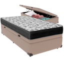 Ver imagem 1 de Cama Box Baú e Colchão Iso100 Espuma D33 Solteiro Ortobom: Bege