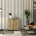 Ver imagem 1 de Armário Baixo com 2 Portas 75x80x42cm Marrom/Carvalho/Preto