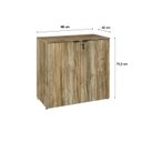Ver imagem 4 de Armário Baixo com 2 Portas 75x80x42cm Marrom/Carvalho/Preto