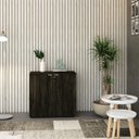 Ver imagem 1 de Armário Baixo com 2 Portas 75x80x42cm Marrom/Carvalho Escuro/Branco