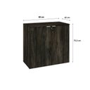 Ver imagem 6 de Armário Baixo com 2 Portas 75x80x42cm Marrom/Carvalho Escuro/Branco