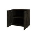 Ver imagem 2 de Armário Baixo com 2 Portas 75x80x42cm Marrom/Carvalho Escuro/Preto