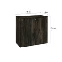 Ver imagem 4 de Armário Baixo com 2 Portas 75x80x42cm Marrom/Carvalho Escuro/Preto