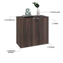 Ver imagem 6 de Armário Baixo com 2 Portas 75x80x42cm Marrom/Nogal/Branco