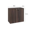 Ver imagem 4 de Armário Baixo com 2 Portas 75x80x42cm Marrom/Nogal/Branco