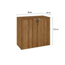 Ver imagem 4 de Armário Baixo com 2 Portas 75x80x42cm Marrom/Lâmina Mel/Branco