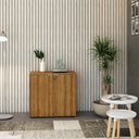Ver imagem 1 de Armário Baixo com 2 Portas 75x80x42cm Marrom/Lâmina Mel/Branco