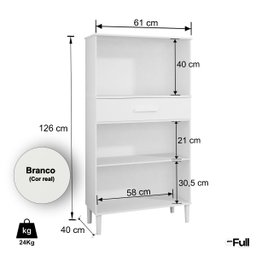 Balcão Armário Organizador Microondas e Forno Duplo Branco - 4