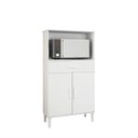 Ver imagem 2 de Balcão Armário Organizador Microondas e Forno Duplo Branco