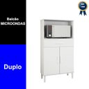 Ver imagem 3 de Balcão Armário Organizador Microondas e Forno Duplo Branco
