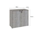 Ver imagem 4 de Armário Baixo com 2 Portas 75x80x42cm Branco/Snow/Preto