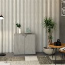 Ver imagem 1 de Armário Baixo com 2 Portas 75x80x42cm Branco/Snow/Preto